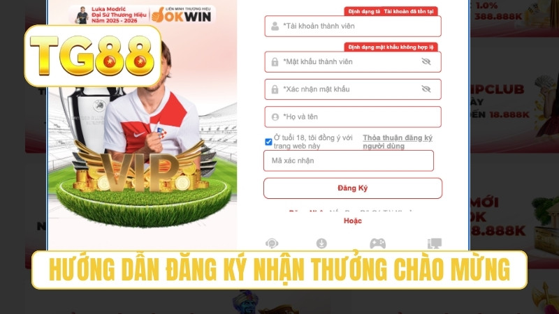 Hướng dẫn đăng ký nhận thưởng chào mừng